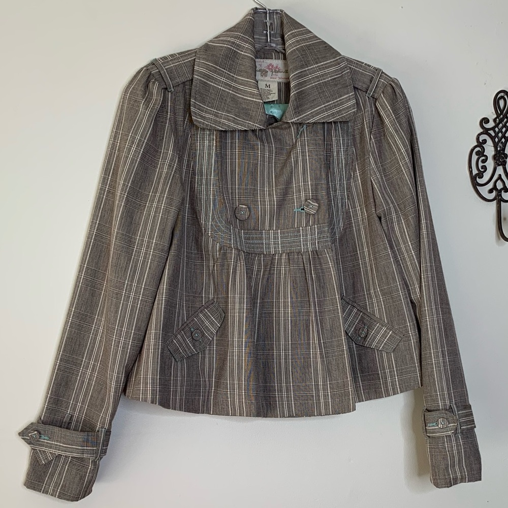 Plugg Double Breasted Cropped Swing Jacket - image 1